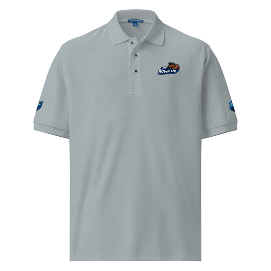 Product Golf Tee'd Up Men's Premium Polo with embroidered golf-inspired design