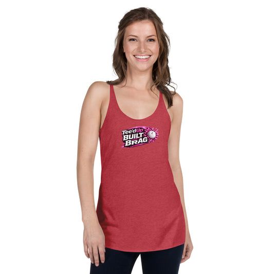 Women's Tee'd Up Golf Racerback Tank front view for golf enthusiasts